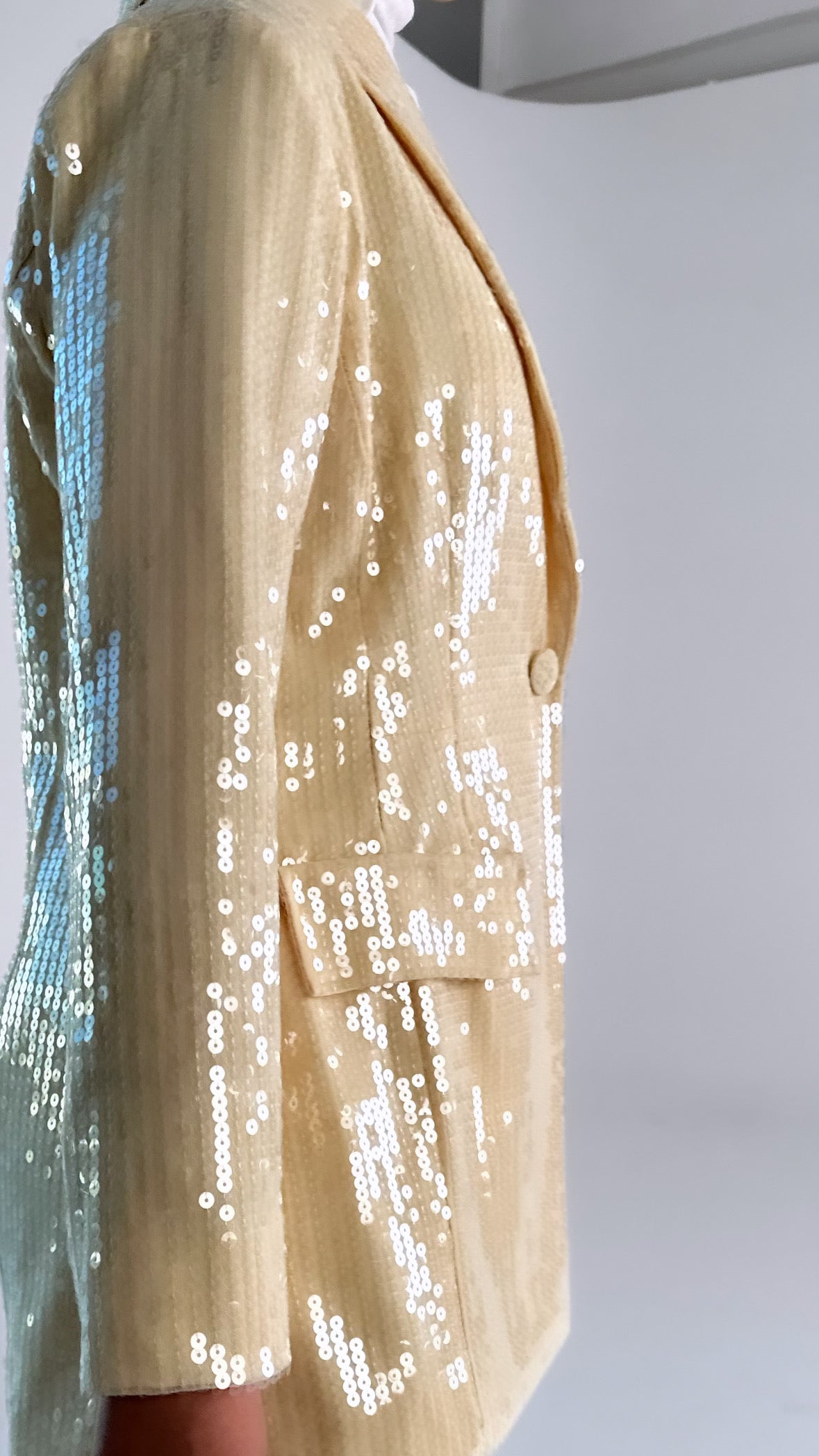 Cream Sequin Blazer