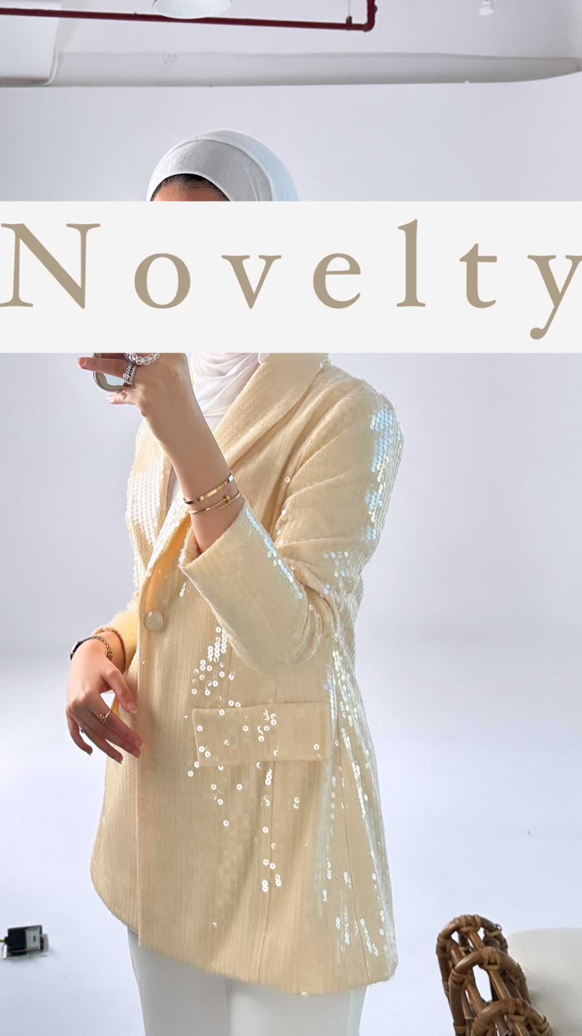 Cream Sequin Blazer