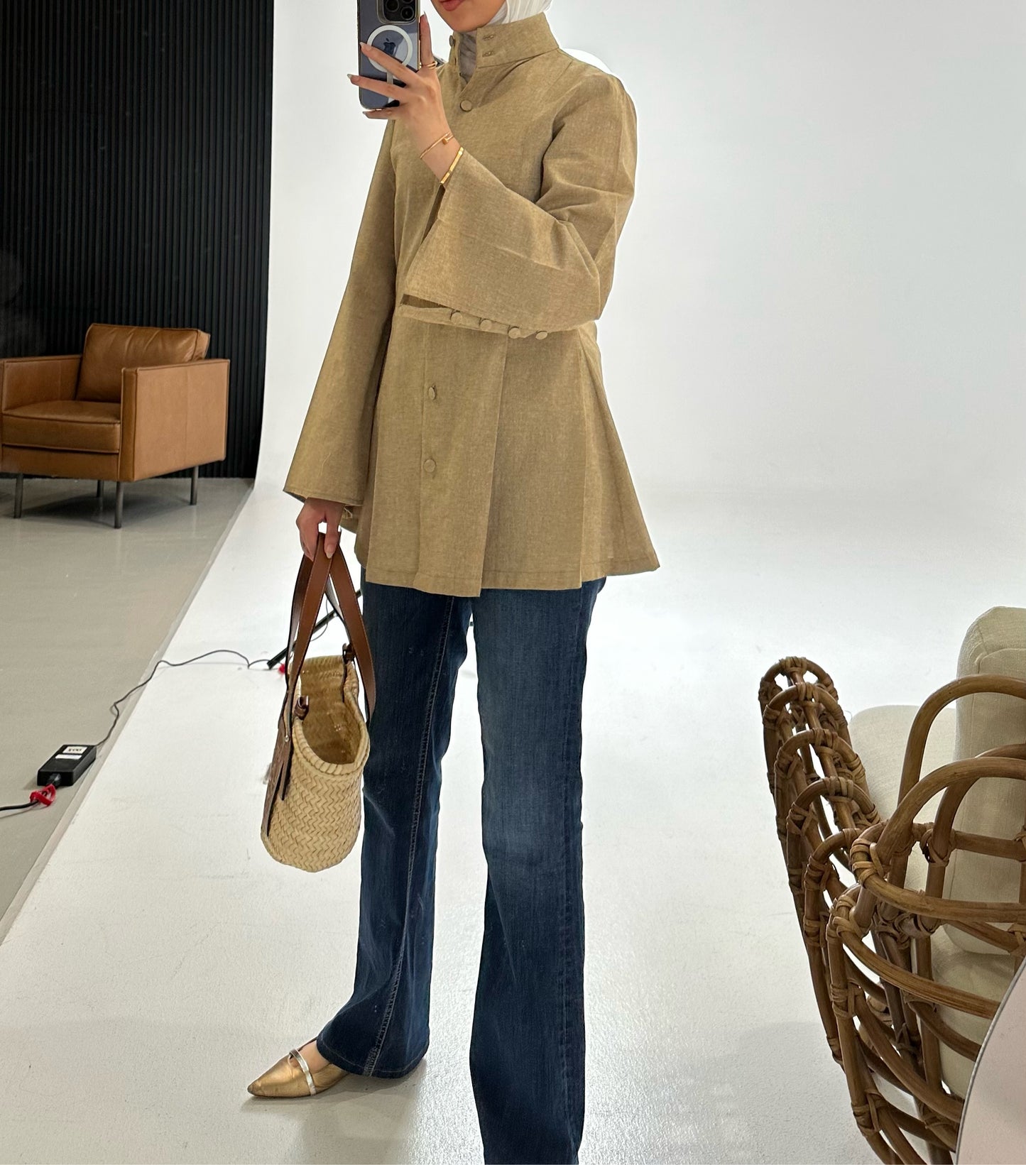 Dusty brown linen