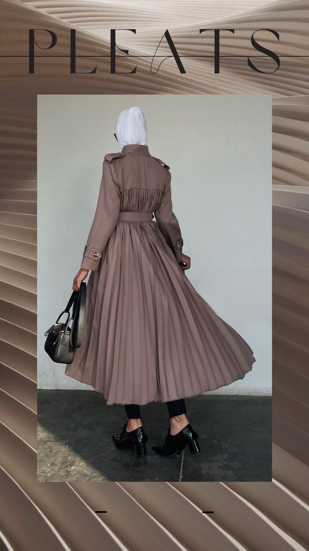 Pleated trench coat