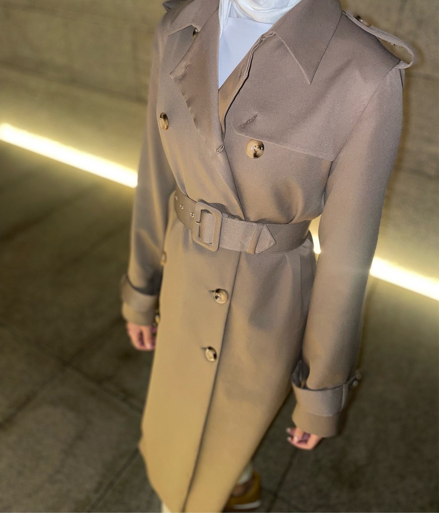 Pleated trench coat